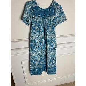 Expressions Catalog 100% Cotton Night Gown Small Blue Paisley Granny Core